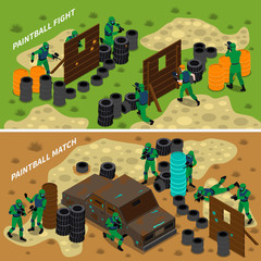 Sticker - Paintball Isometric Banners