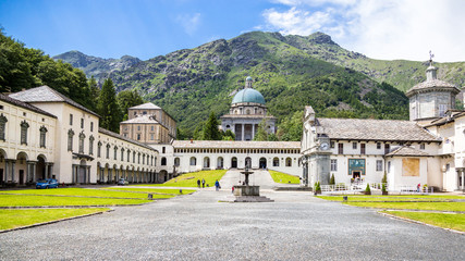 Shrine of Oropa, 25 June 2016. Shrine In the mountains of Biella, Piedmont Italy