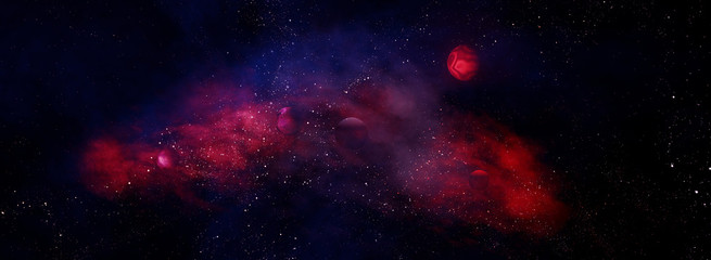 Space galaxy 3D rendering