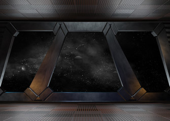 Wall Mural - Space environment, ready for comp of your characters.3D rendering