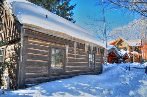A Small Cabin With Icicles In Aspen Colorado Buy This Stock