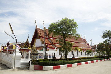 Outdoor of ubosot or church at Wat Pa Mok Worawihan