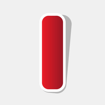 Letter I sign design template element. Vector. New year reddish icon with outside stroke and gray shadow on light gray background.