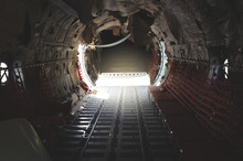 The Interior Of The Wreckage A Military Airplane