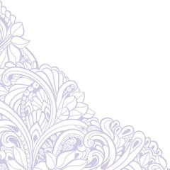 Wall Mural - Hand-drawn decorative floral element for design. vector angle