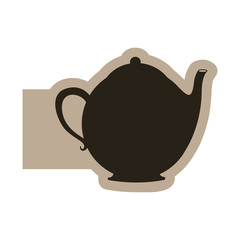 Poster - black figure teapot icon, vector illustraction design image