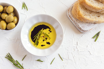 Wall Mural - olive oil with rosemary, balsamic