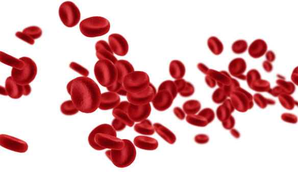 3D rendering red blood cells in an artery, flow inside body, medical human health-care