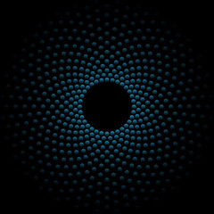 Wall Mural - technology mandala - dark dotted circle background