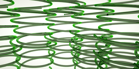 Wall Mural - Abstract background with glossy green sculpture, 3 d render