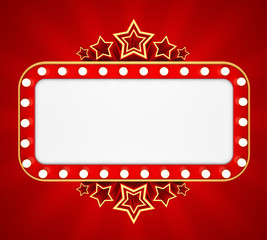 Wall Mural - Retro banner with stars on red background