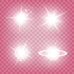 Wall Mural - Creative concept Vector set of glow light effect stars bursts with sparkles isolated on black background. For illustration template art design, banner for Christmas celebrate, magic flash energy ray.