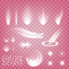 Wall Mural - Creative concept Vector set of glow light effect stars bursts with sparkles isolated on black background. For illustration template art design, banner for Christmas celebrate, magic flash energy ray.