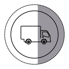 Poster - contour emblem delivery car icon, vector illustraction design image