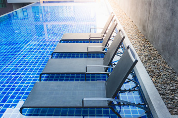  Pool bed at the swimming pool