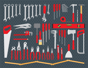 Working tools - repair and construction tools collection - do it yourself project