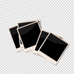 Wall Mural - old photo frames isolated on transparent background