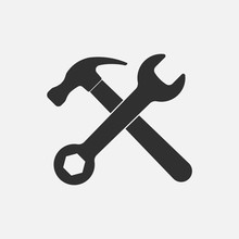 Hammer And Wrench Icon.