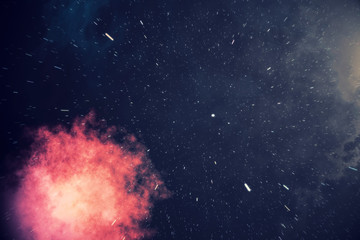 Wall Mural - night sky filled with stars and nebula, space dust in the universe. 3d rendering