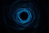 Fototapeta Perspektywa 3d - Cosmic wormhole, space travel concept, funnel-shaped tunnel that can connect one universe with another. 3d rendering