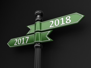 Poster - Sign Directions 2017, 2018. Image with clipping path