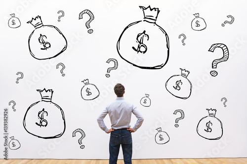 Fotomural credit, investment or fundraising financial concept, money to start business pro