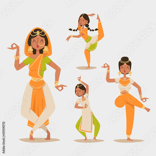 Indian Woman Dancing Vector Isolated Dancers Silhouette Icons People India Dance Show Party Movie Cinema Cartoon Beauty Girl Sari Illustration Asia Buy This Stock Vector And Explore Similar Vectors At Adobe Happy dancing couple, man and woman performing at taj mahal. indian woman dancing vector isolated