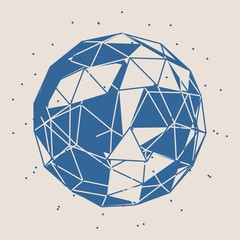 Wall Mural - wireframe polygonal element. 3d sphere with lines