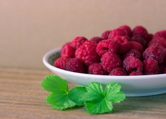 Wall Mural - Ripe fresh raspberry in