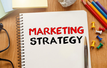 Poster - notebook with toolls and notes about marketing strategy