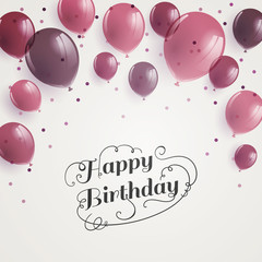 Wall Mural - Vector Illustration of a Happy Birthday Greeting Card Design