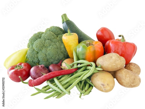 Naklejka na drzwi multicolor various raw vegetables 