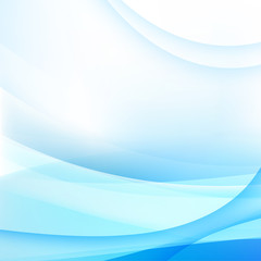 Poster - abstract background light blue curve and wave element vector illustration 011