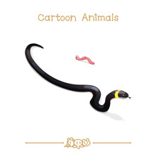Toons Series Cartoon Animals: Grass Snake & Worm