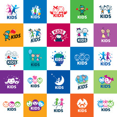 Wall Mural - vector logo kids