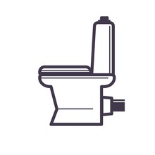 Flush Toilet Icon Sanitation Porcelain Fixture Symbol With White Seat