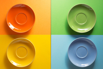 Poster - empty plate at  colorful background