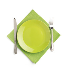 Sticker - plate, knife and fork isolated