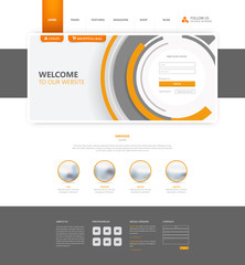 Wall Mural - corporate website template in vector format.