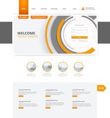 Wall Mural - corporate website template in vector format.