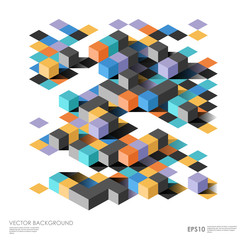 Poster - isometric abstract background with geometric figures. vector design layout for business presentation