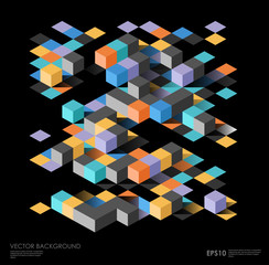 Poster - isometric abstract background with geometric figures. vector design layout for business presentation