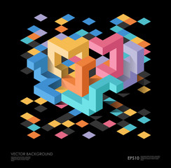 Poster - isometric abstract background with geometric figures. vector design layout for business presentation
