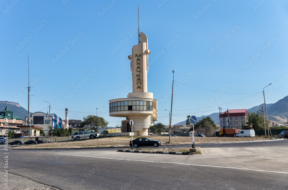 Stella at the entrance to the city of Makhachkala. Russian Federation