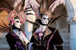 Beautiful couple of masks at Carnival in Venice - landscape