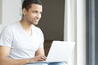 Home office is a good idea. Afro American businessman working online 