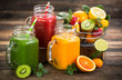 Leinwandbild Motiv Healthy fruit and vegetable smoothies