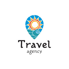 Logo template for travel company. Sign for touristic agency