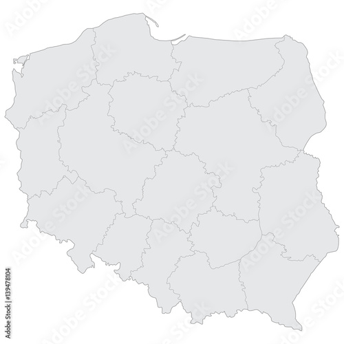 Fototapeta na szkło Mapa polski z województwami