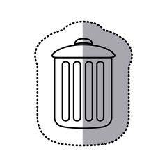 Poster - monochrome contour sticker of trash container icon vector illustration